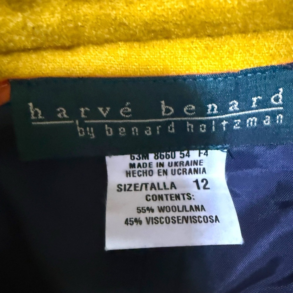 Harve Benard Vintage Colorblock Striped Wool A-Line Skirt Size 12 Lined Artsy - Picture 5 of 8